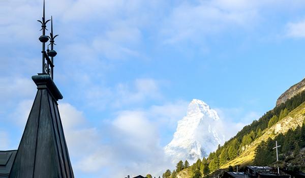 A shot of the Matterhorn taken from our balcony at Hotel Testa Grigia in Zermatt, Switzerland. Photo by Donna Pyle